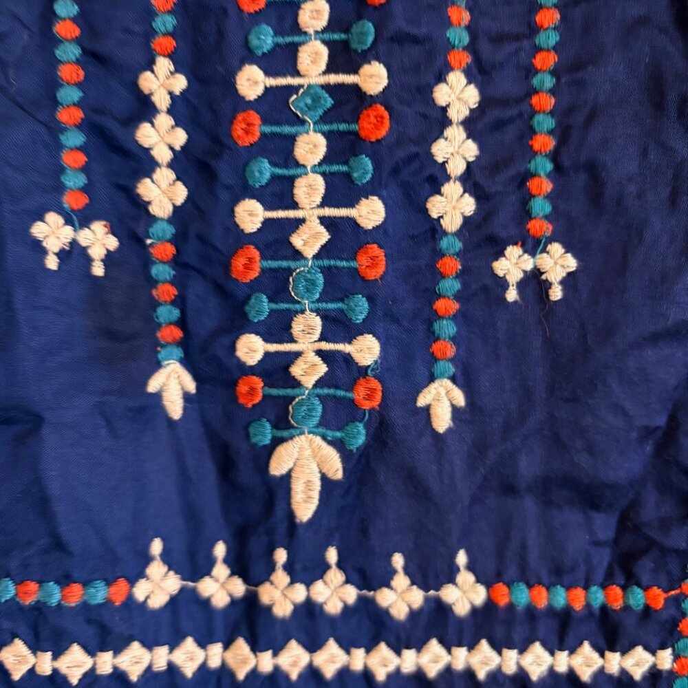 Sundance XL Embroidered Royal Blue Tunic - Picture 6 of 8